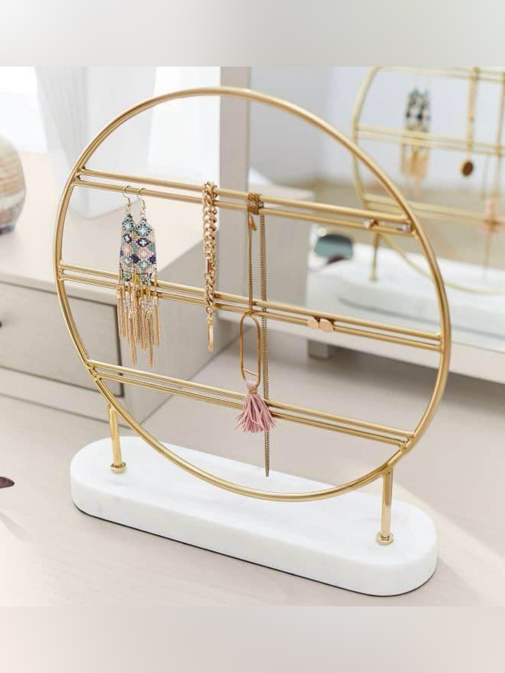PB Teen Earring and Jewelry Holder in Gold & Marble - Picture 3 of 8